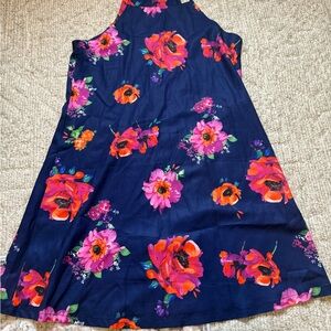 Floral Dress - Navy and Pink